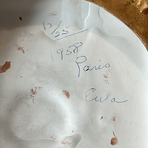 Vintage 1958 Ceramic Urn with Painted Gold Bonsai Trees - Picture 8 of 11